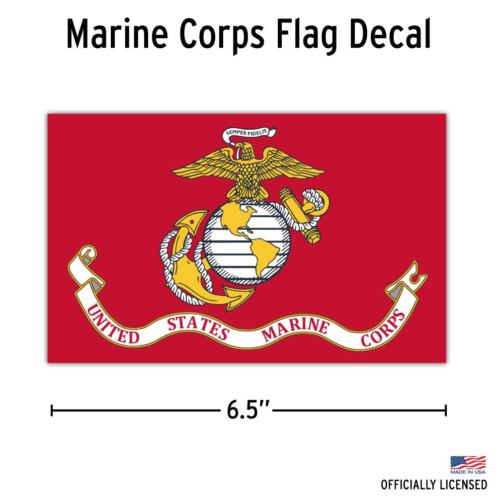 DECALCOMANIA LIFESTYLE DECALS USMC Stickers - 11 Piece Vinyl Military Decals Set, 0.5" to 5.7", Marine Corps Value Pack