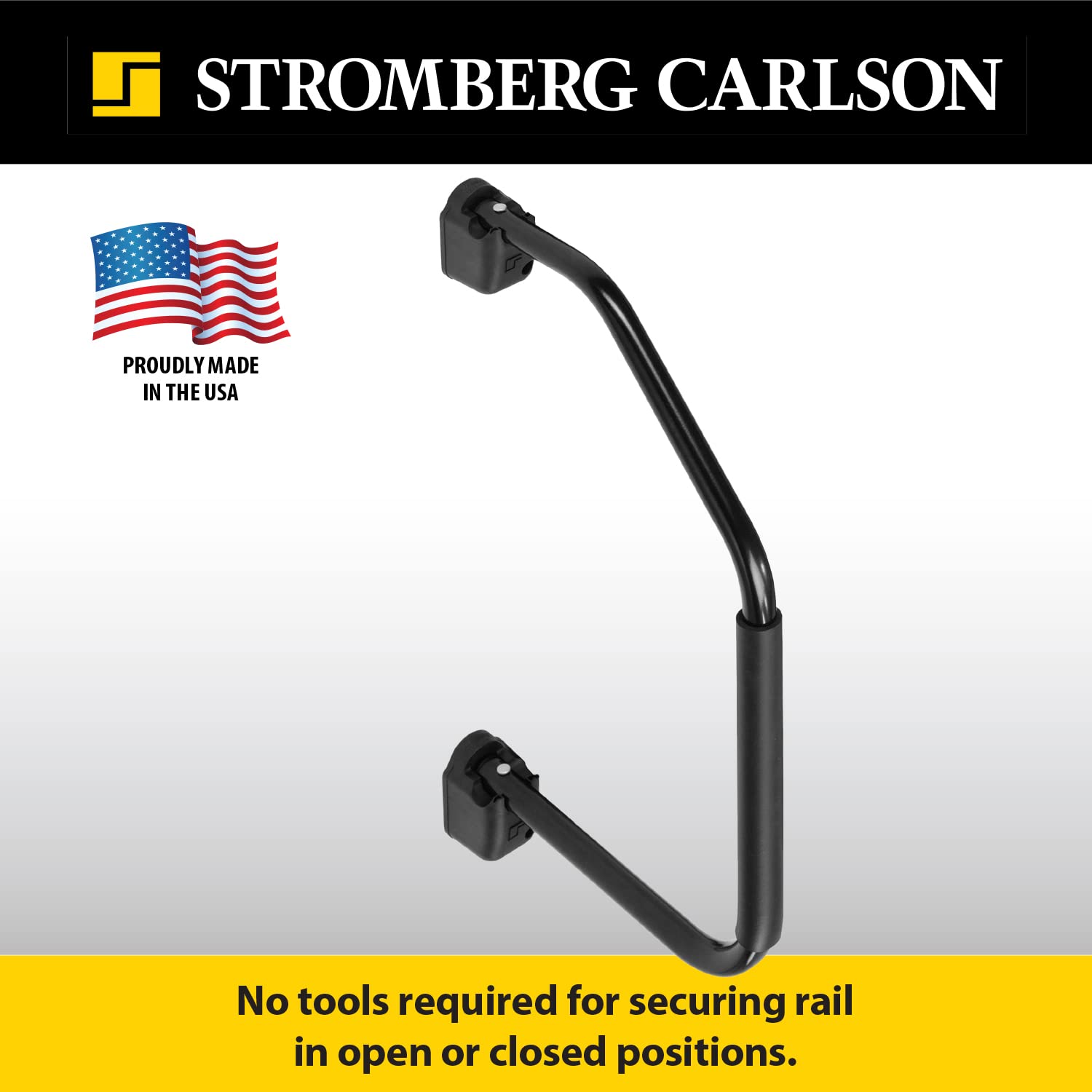 Stromberg Carlson AM-300 RV Handrail - Silver Aluminum, 27" Long x 15.5" Depth, Ideal for Trailers & Campers