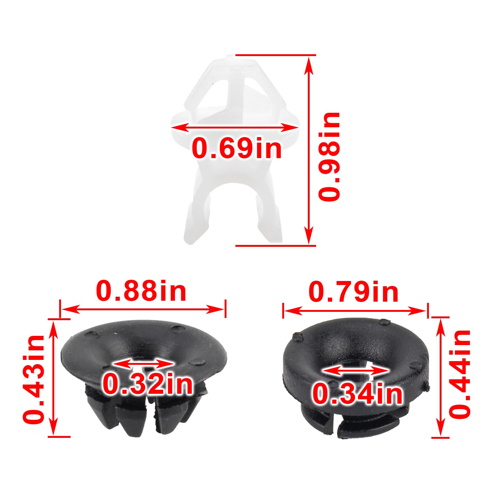 Topkidame 3 Pcs Car Hood Support Prop Rod Holder Clip Fits For Honda Accord Odyssey Prelude