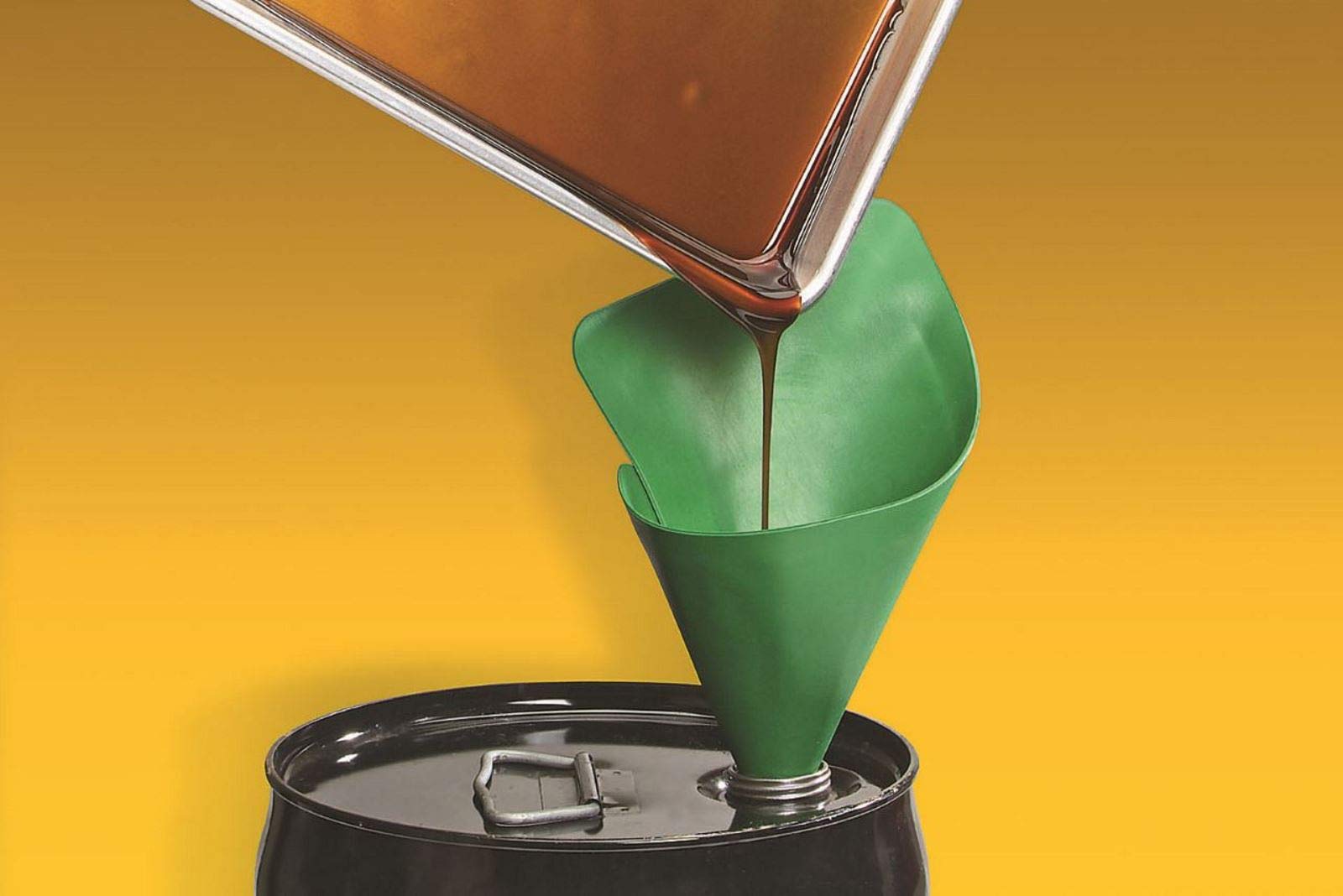 Form-A-Funnel Flexible Automotive Drain Funnel, 6.5"x14.5", Durable Rubber, Green, Model COMINHKPR93095