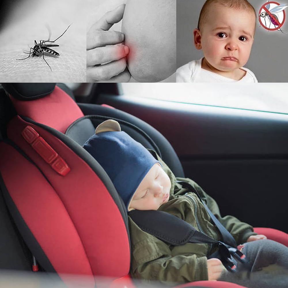 4PCS Car Window Shades with Zipper,Breathable Car Window Cover Baby Window Shades for Car,Camping Essentials Side Window Sun Sha