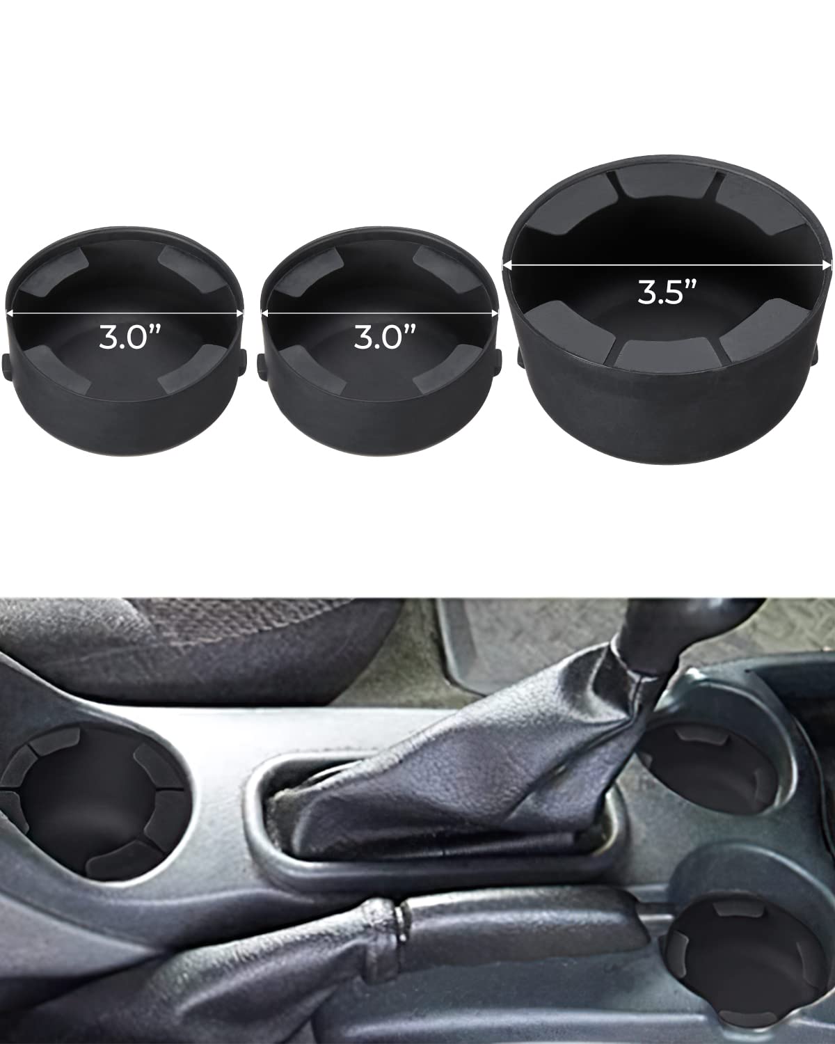 Joytutus Cup Holder Insert 3.5'' & 3'' & 3'' Compatible With Trailblazer 2002-2009, Compatible With Envoy 2002-2009
