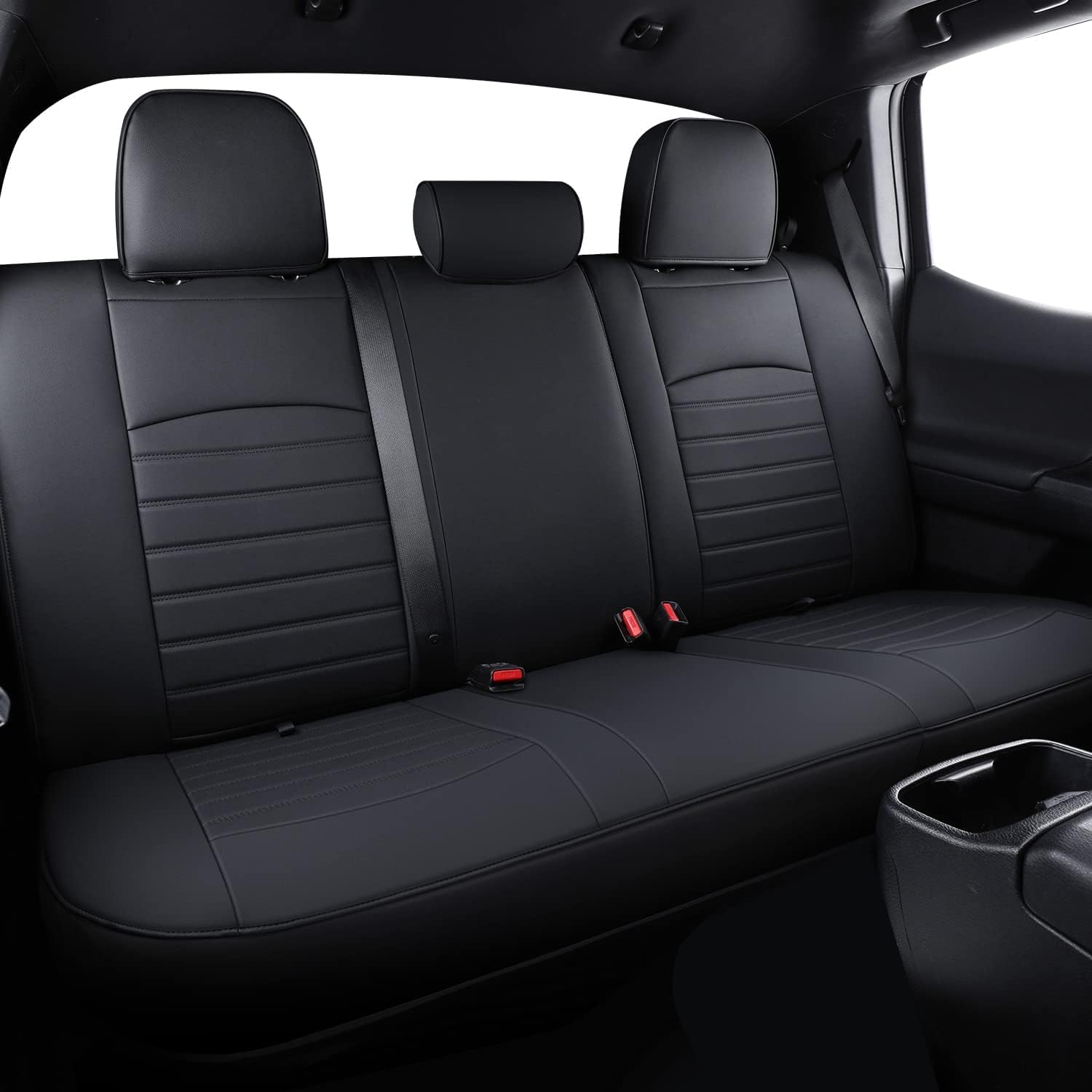 Luckyman Club S08-Qe Tacoma Seat Covers, Fit For 2005-2023 Tacoma Crew Cab/Double Cab Sr Sr5 Trd Sport Trd Off-Road Prerunner Wi