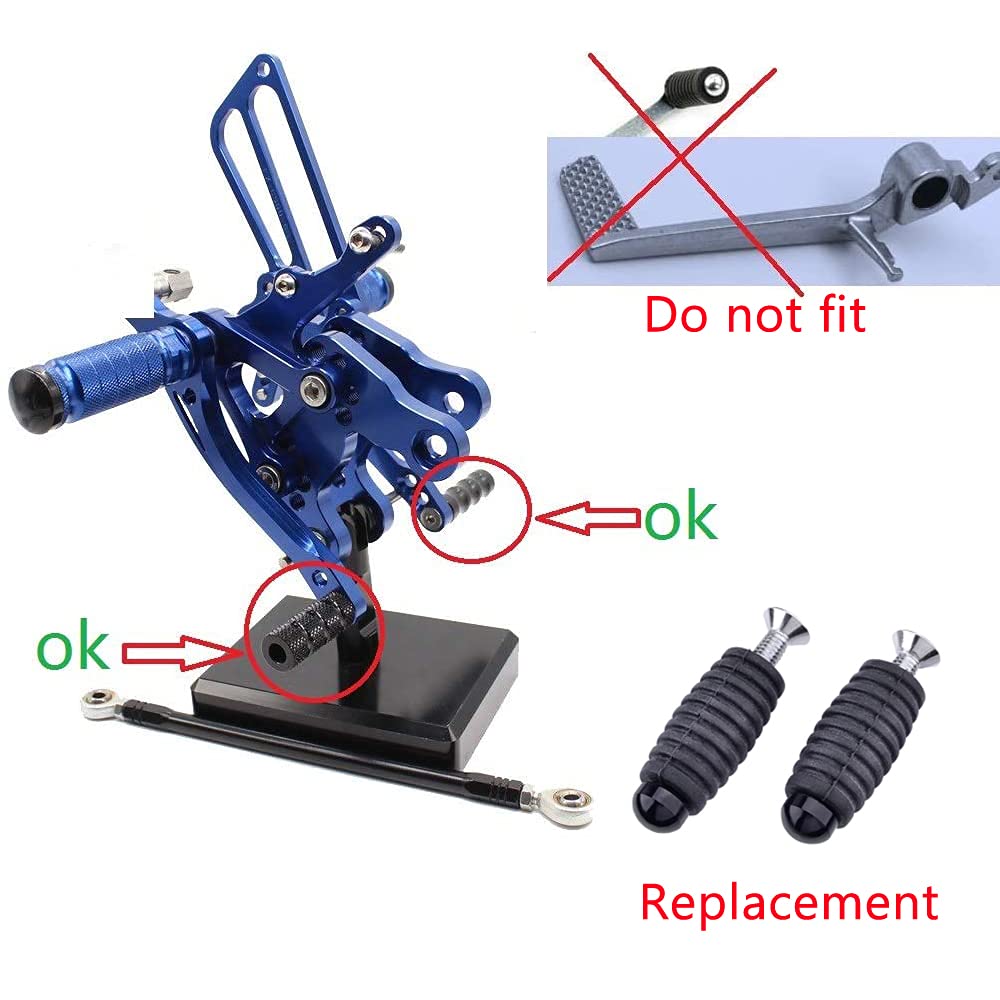 ONETEN CNC Motorcycle Shifter Pegs - Aluminum Anti-Skid Foot Pegs, 6mm Hole, Black, Model FP-003 for Honda, Suzuki, Yamaha, Kawasaki, Ducati