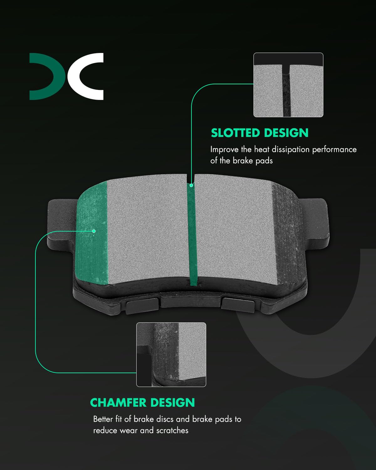 Scitoo D914 D536 Front Rear Ceramic Brake Pads Sets Fit For Honda Cr-V 2002-2004,For Honda Element 2003-2011