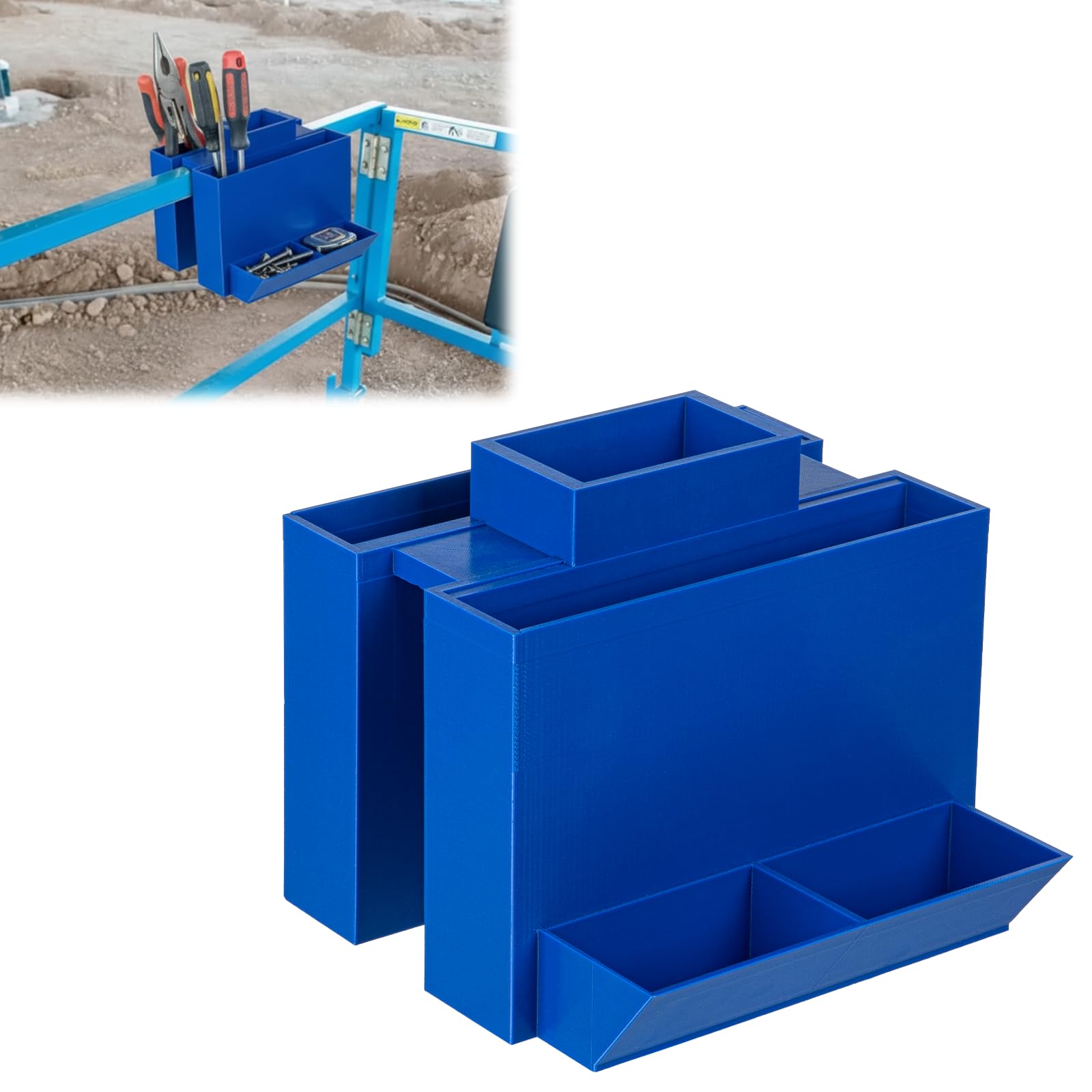 Arbemtuia Snorkel Scissor Lift Tool Holder Compatible with Genie JLG Skyjack | Side-Rail Organizer Tray | Keeps Wrenches, Pliers