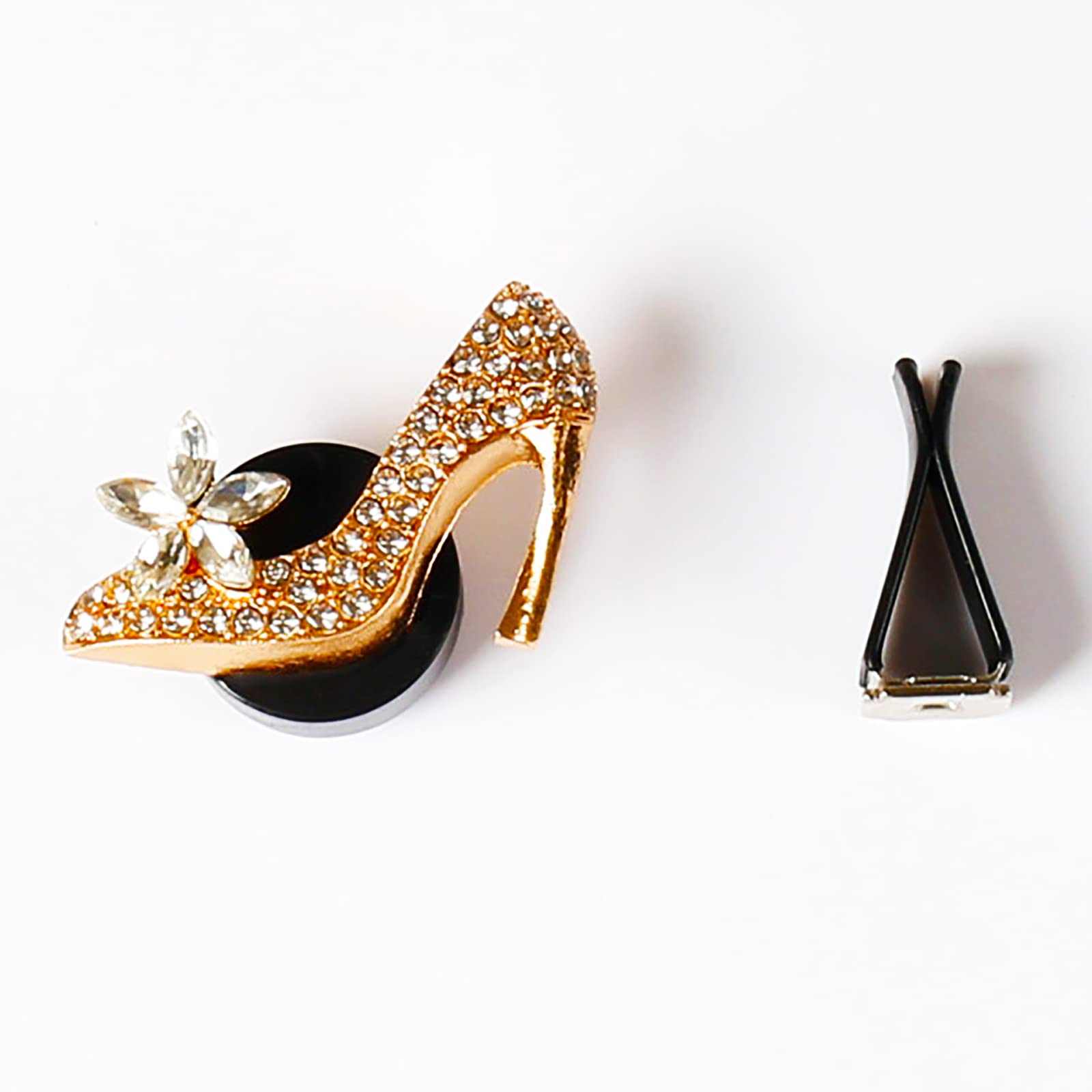 2 Pieces Crystal High Heel Shoe And Magic Bag Air Vent Clips Rhinestone Car Air Freshener Clip Bling Car Clip Gift Decorations C