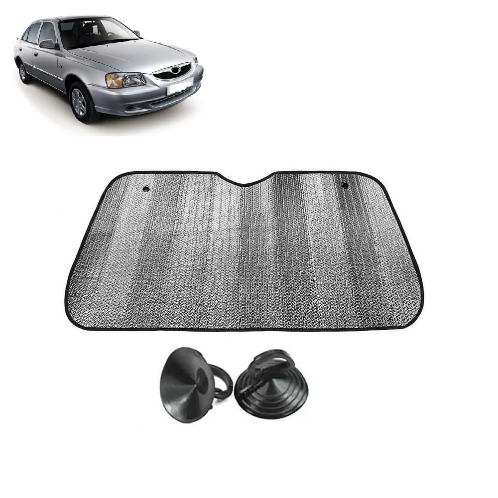 Car Windshield Sun Shade UV Rays Protector Silver Sunshade Solar Reflective suitable for H y u n d a i Accent