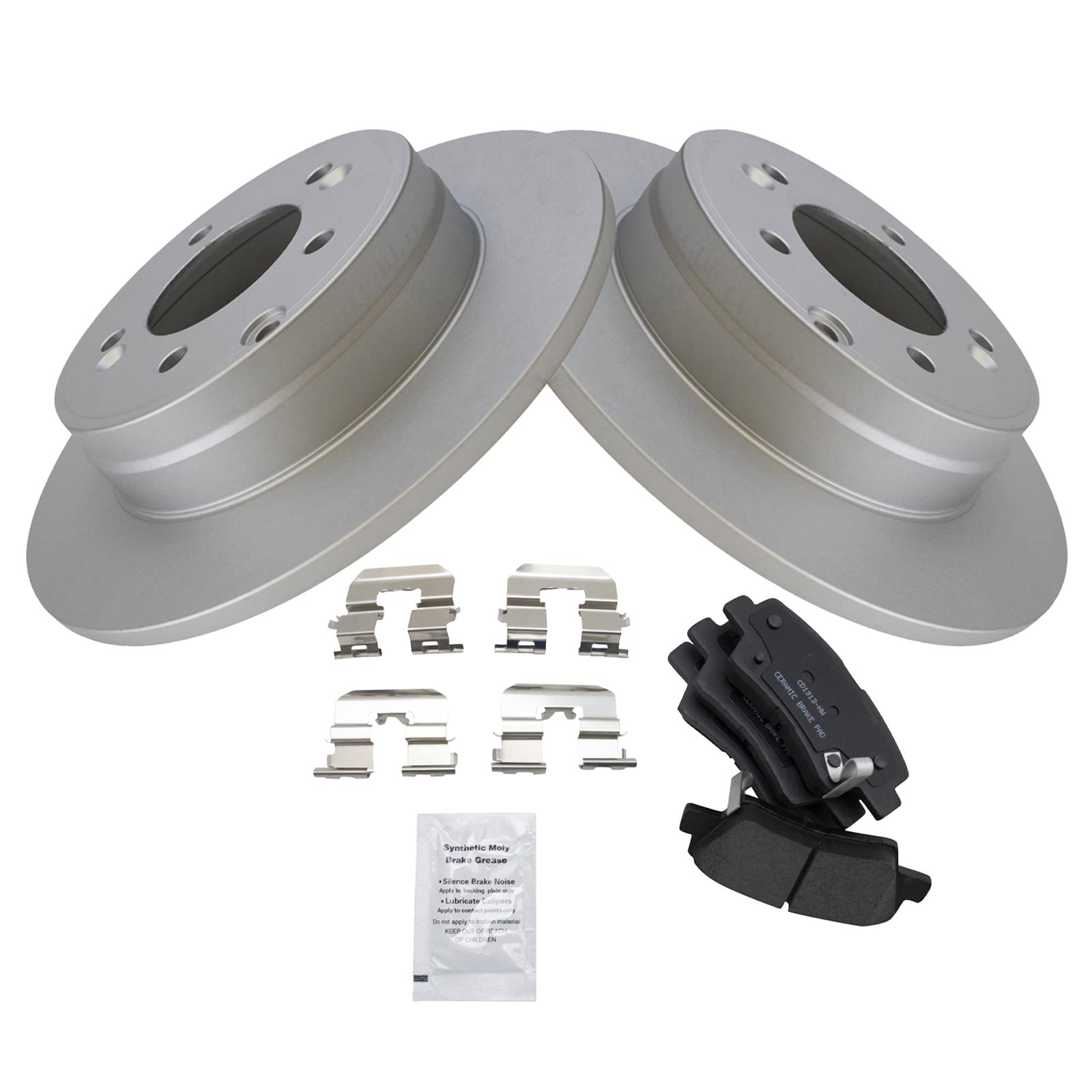 Trq Rear Brake Pad & Rotor Kit Brake Pads Brake Rotor Ceramic Premium G-Coated Compatible With 2010-2011 Hyundai Azera 2009-2010