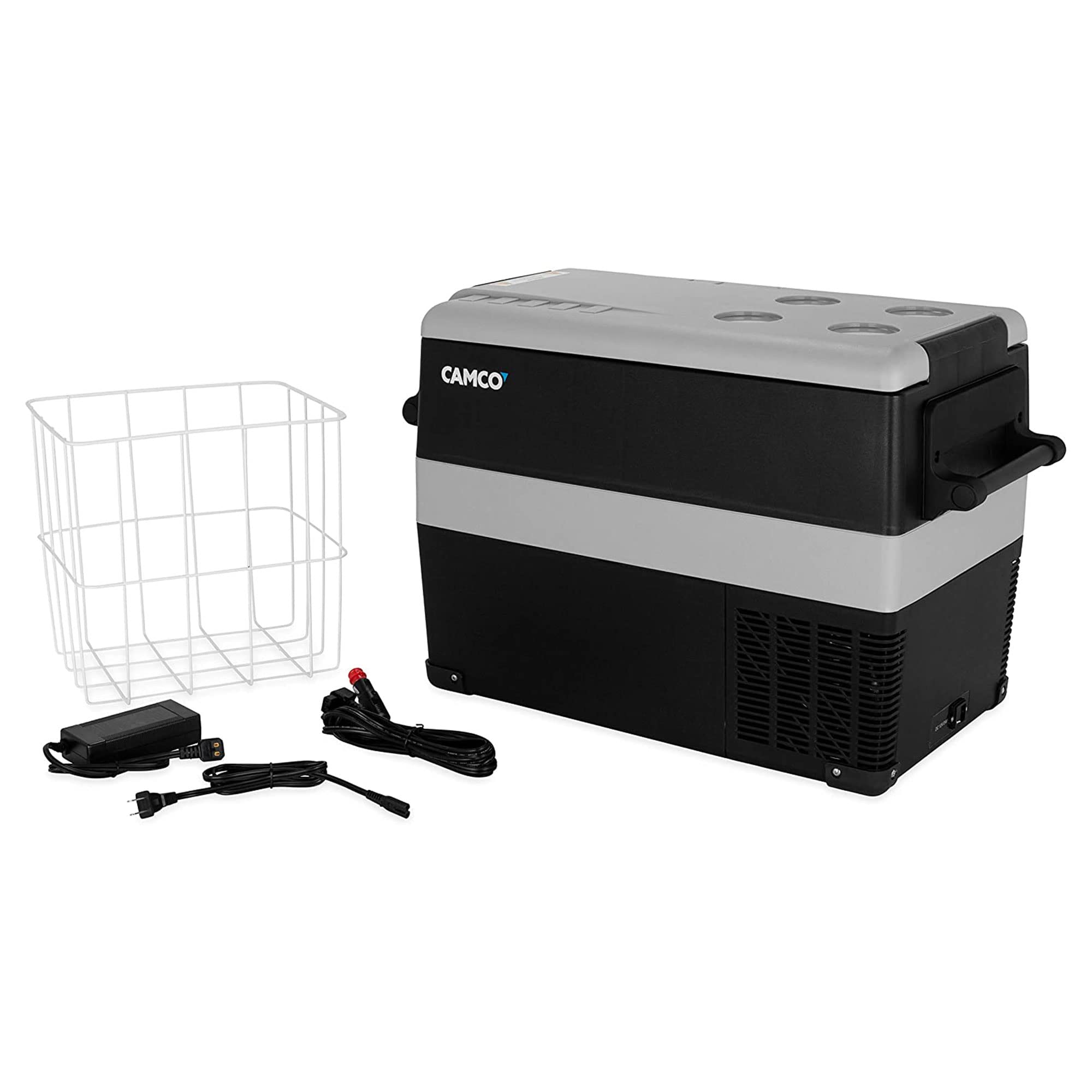 Camco 51516 Cam-450 Portable Refrigerator, Ac 110V/Dc 12V Compact Fridge/Freezer, 45-Liter - Keeps Food And Drinks Cold While On-The-Go - Ideal For Road Trips, Rving, Camping, Boating And Tailgating