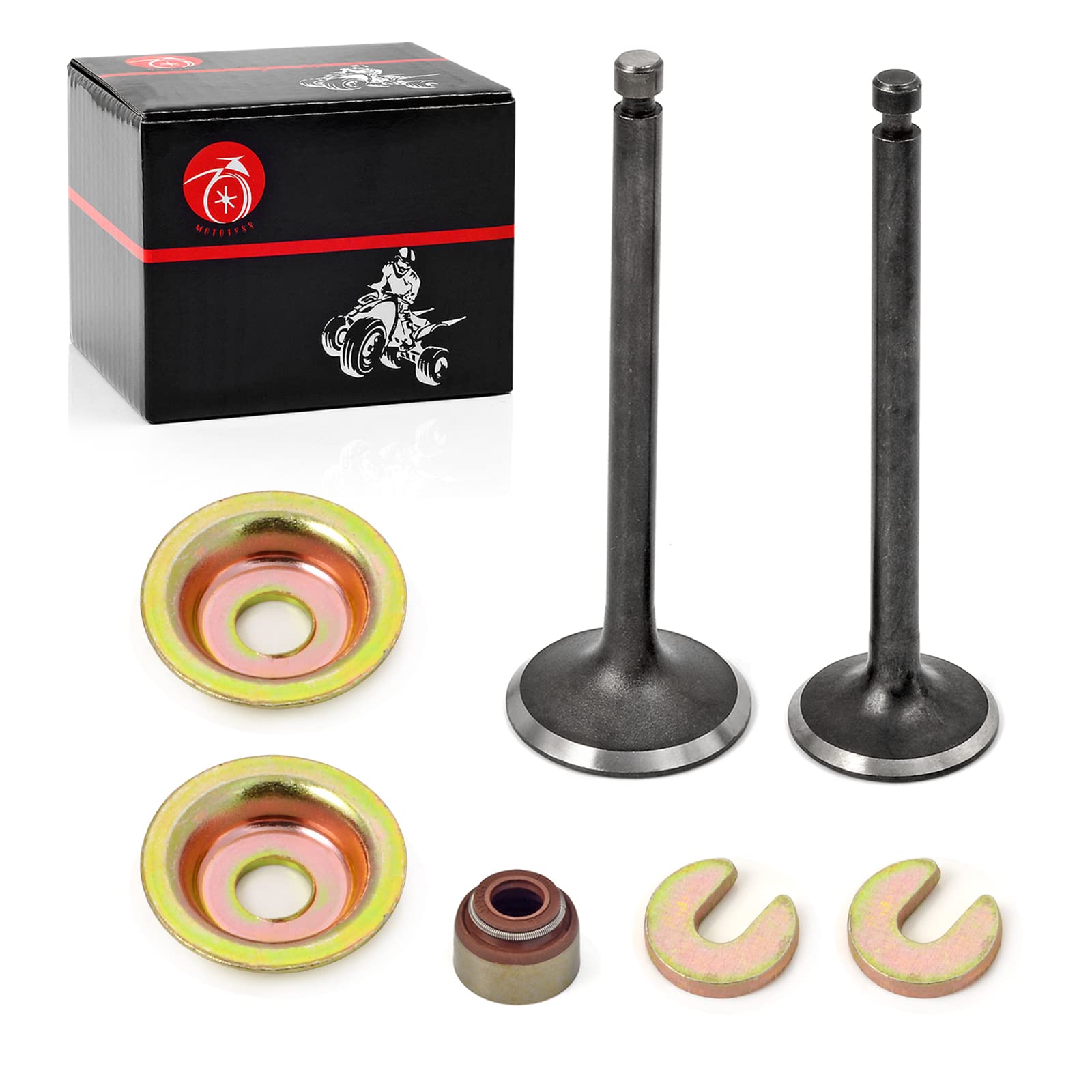 Intake Exhaust Valve & Seal Kit Compatible with Yamaha Gas Golf Cart G2 G5 G8 G9 G11 G14 1989-1996