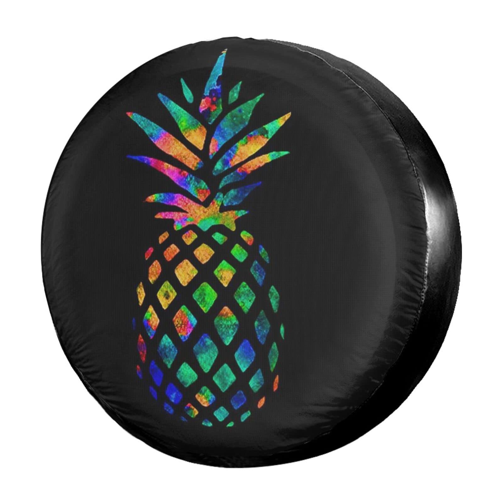 Dujiea Colorful Pineapple Spare Tire Cover, Universal Wheel Tire Cover Dust-Proof Tire Protectors for Trailer Rv Van SUV Truck C