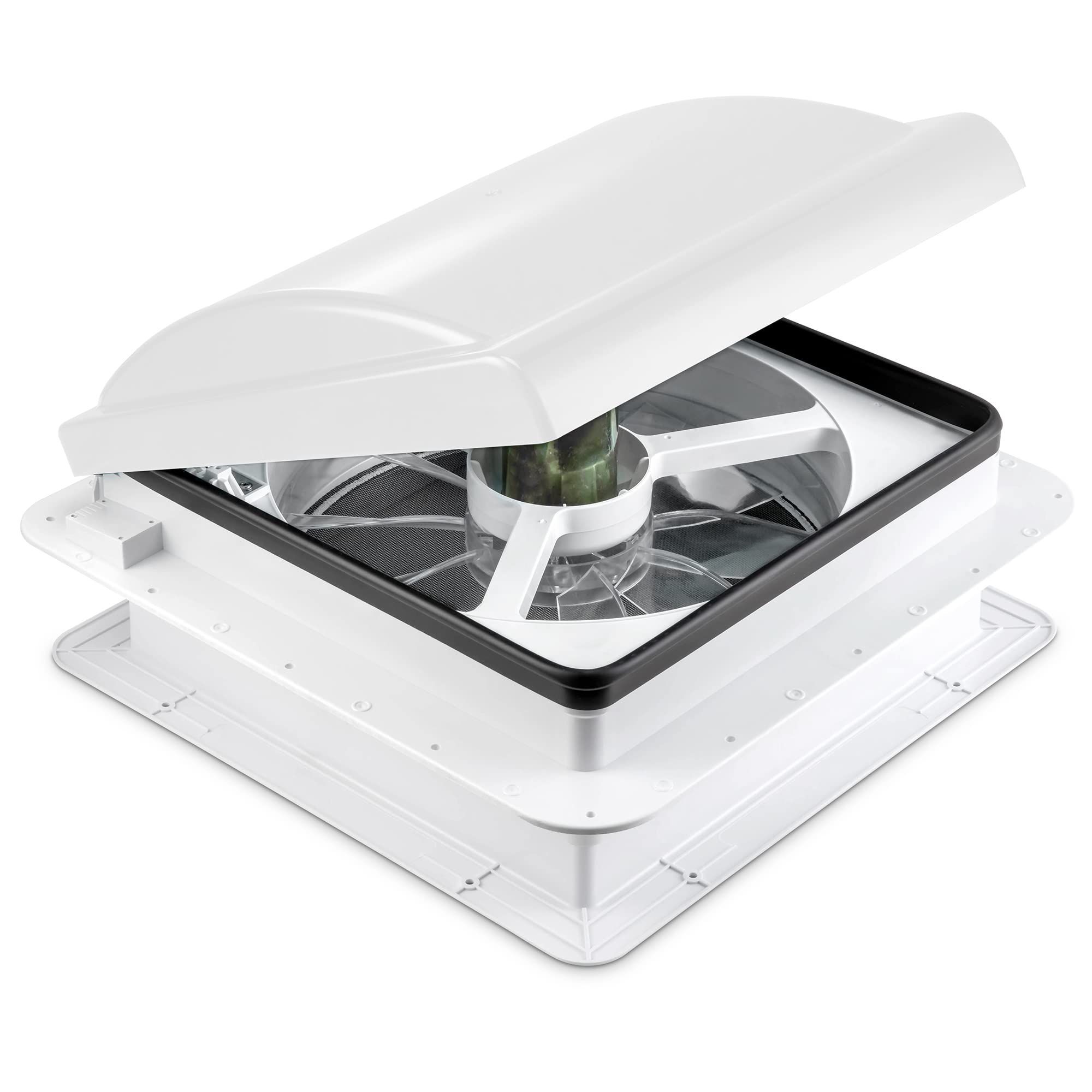 Hike Crew 14    Rv Roof Vent Fan | 12V Intake & Exhaust Camper Fan | Manual Open/Close | Includes Screws & Garnish | White Lid