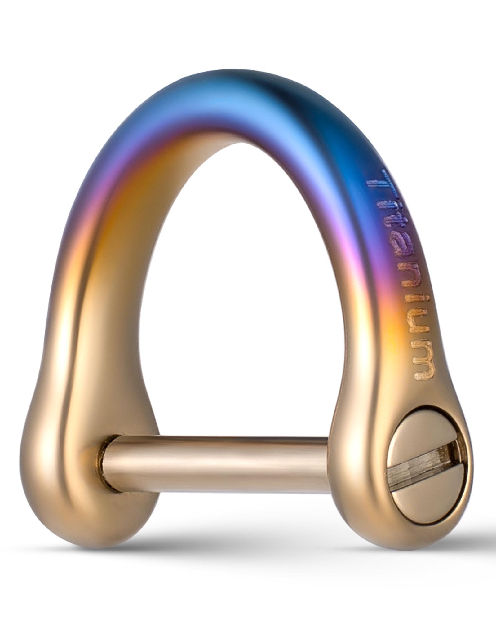 FEGVE Small Titanium Key Ring with Screw Shackle - Car Fob Keychain Heavy Duty Strong Mini Titanium D Rings (Color 1 Pack-1/2 In