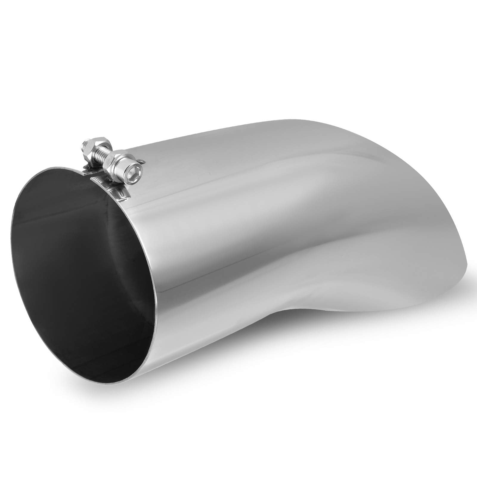 AUTOSAVER88 5 Inch Inlet Exhaust Tip - Stainless Steel, Chrome Polished, 5" Outlet, 15" Length, Model MAAUT0009642MA, Silver
