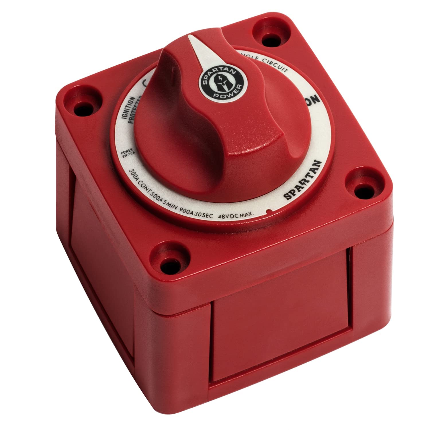 Spartan Power Battery On/Off Disconnect Switch 300A - Ignition Protected, Heavy Duty Cutoff Switch For Rv, Marine, And Automotiv