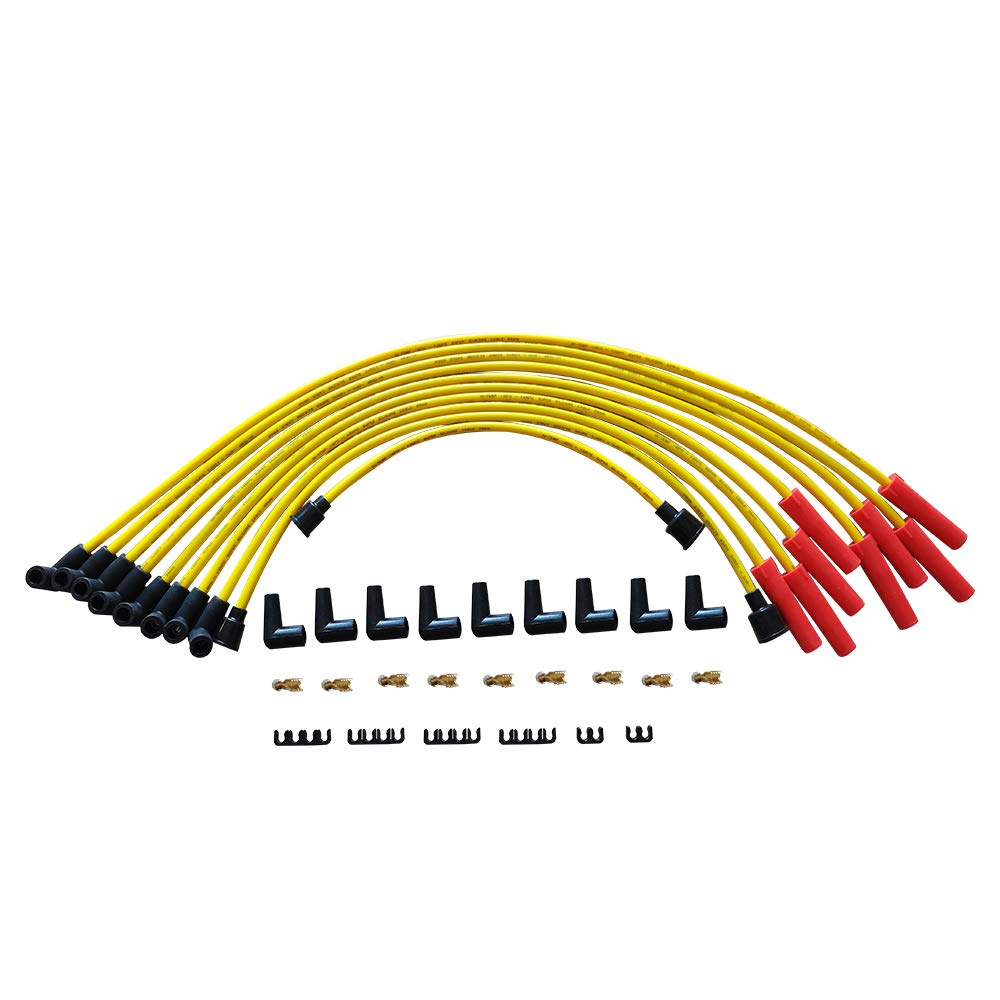 MAS HEI Ignition Distributor Kit with Cap, Rotor & Spark Plug Wires for Ford 351C/351M/400/429/460 - Blue, 65,000 Volt Coil