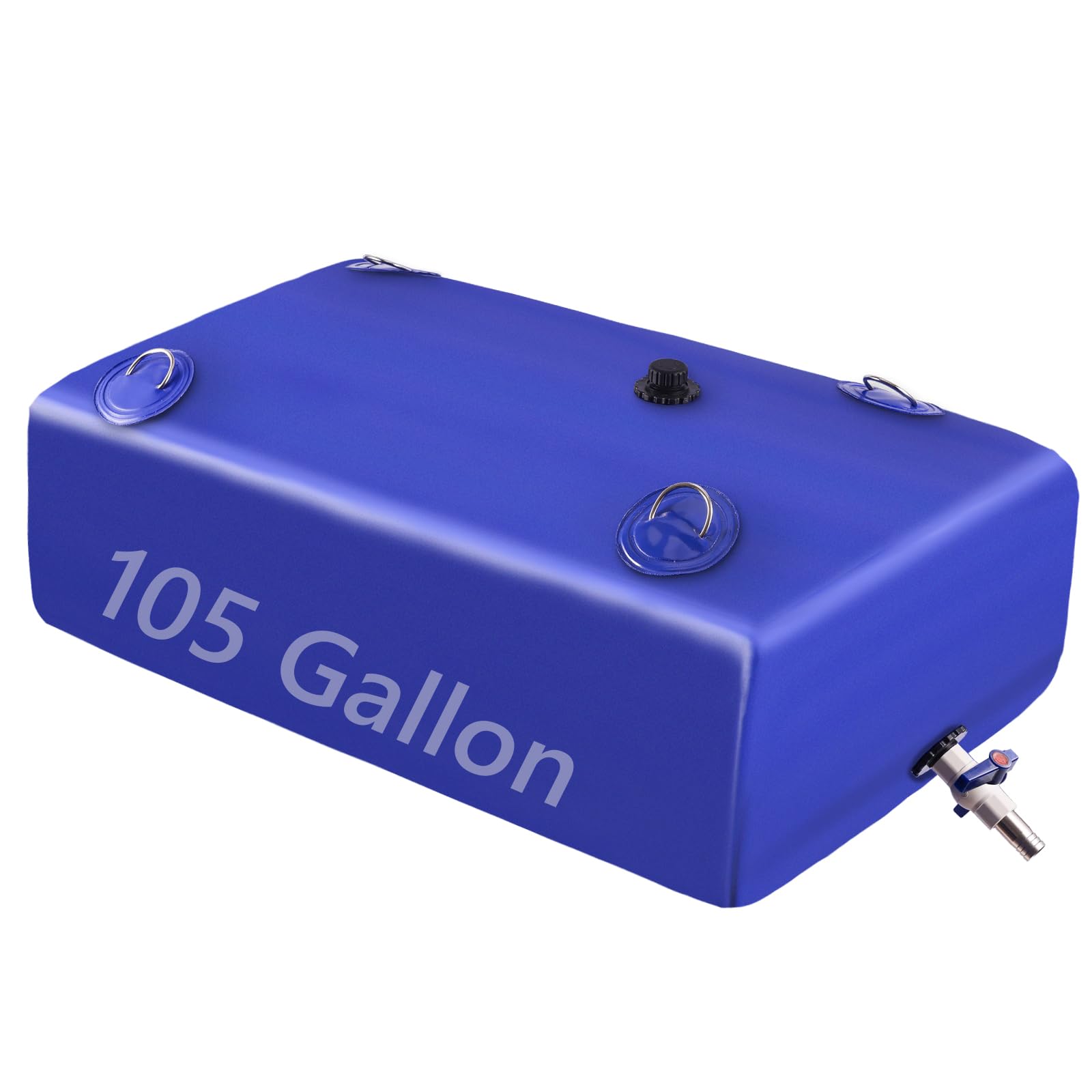 Foldable Portable Water Storage Bladder - 105 Gallon Large Water Tank With 3/4'' Pvc Spigot And Hose Kit For Camping, Garden, Em