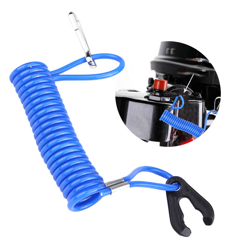 Acouto Kill Switch Lanyard 2pcs Outboard Engine Key Tether Emergency Ignition Kill Stop Switch Safety Tether Lanyard Rope Clip H