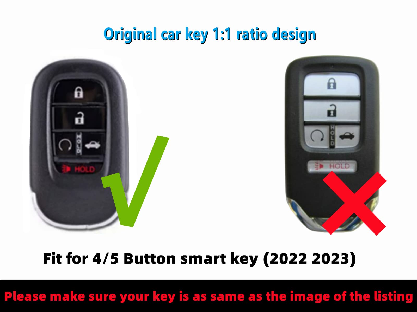 Reprotecting Silicone Rubber Key Fob Cover Compatible With (5 Buttons) 2022-2025 Honda Accord Civic Hr-V Cr-V Pilot Sport Si Ex Ex-L Touring (Black Grey)