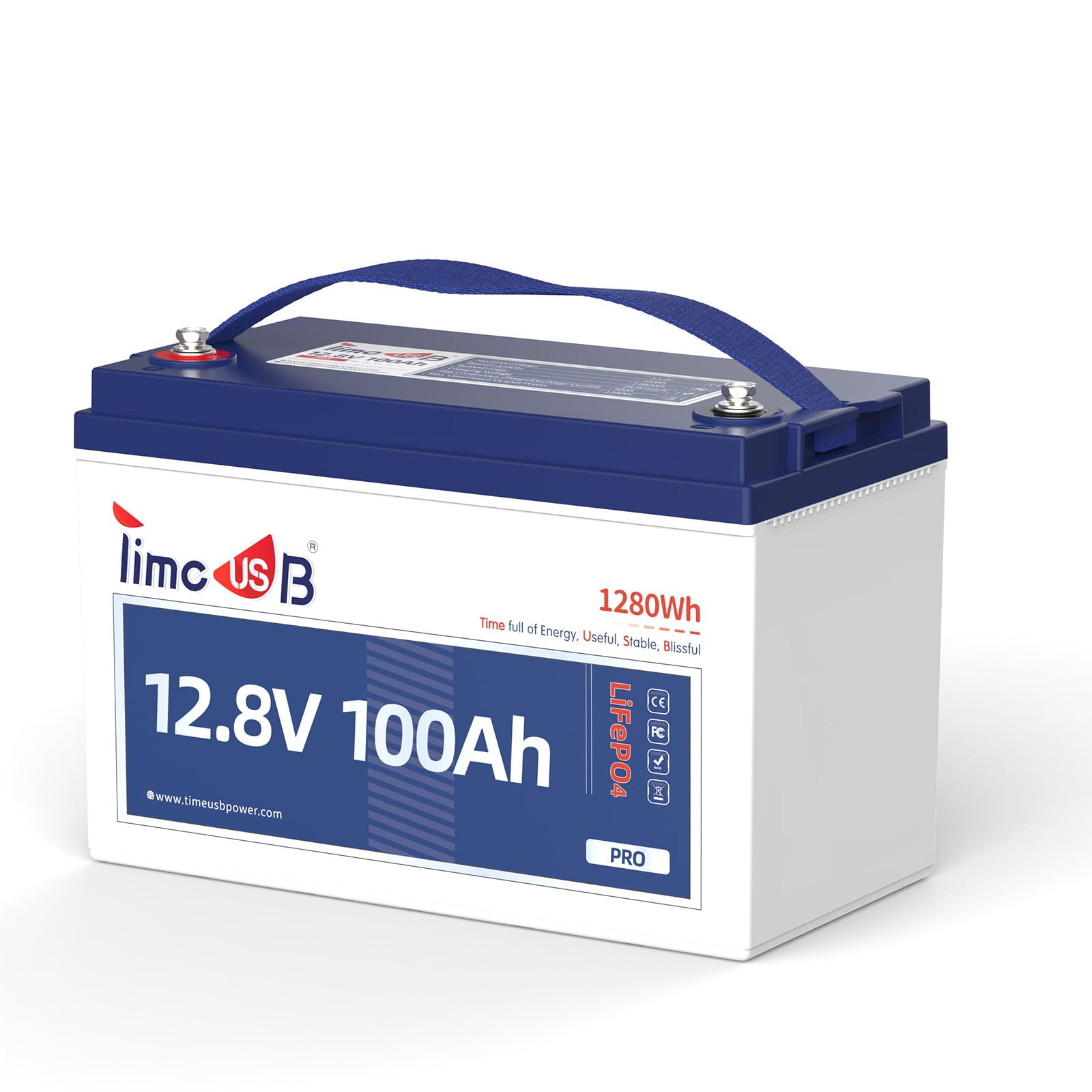 Timeusb LiFePO4 Battery 12V100Ah Pro Group 31 Deep Cycle Battery with Upgraded 100A BMS Lithium Battery 4000-15000 Cycles 10-Yea