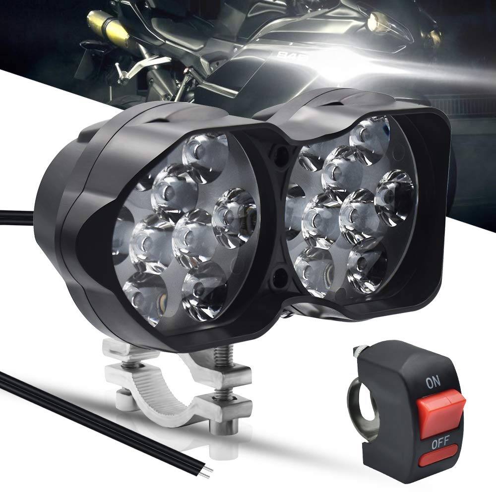 Henlix Motorcycle Driving Lights 3000Lm Super Bright 18Smd Chips Sport Lights Waterproof For Cars Atv Bike Yamaha Utv Truck Boat