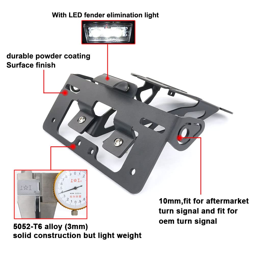 Xitomer Fender Eliminator Fit For 2024 2023 Mt-09 Mt09 2021 2022 Mt-09 Sp, License Plate Holder Fender Eliminator Tail Tidy With