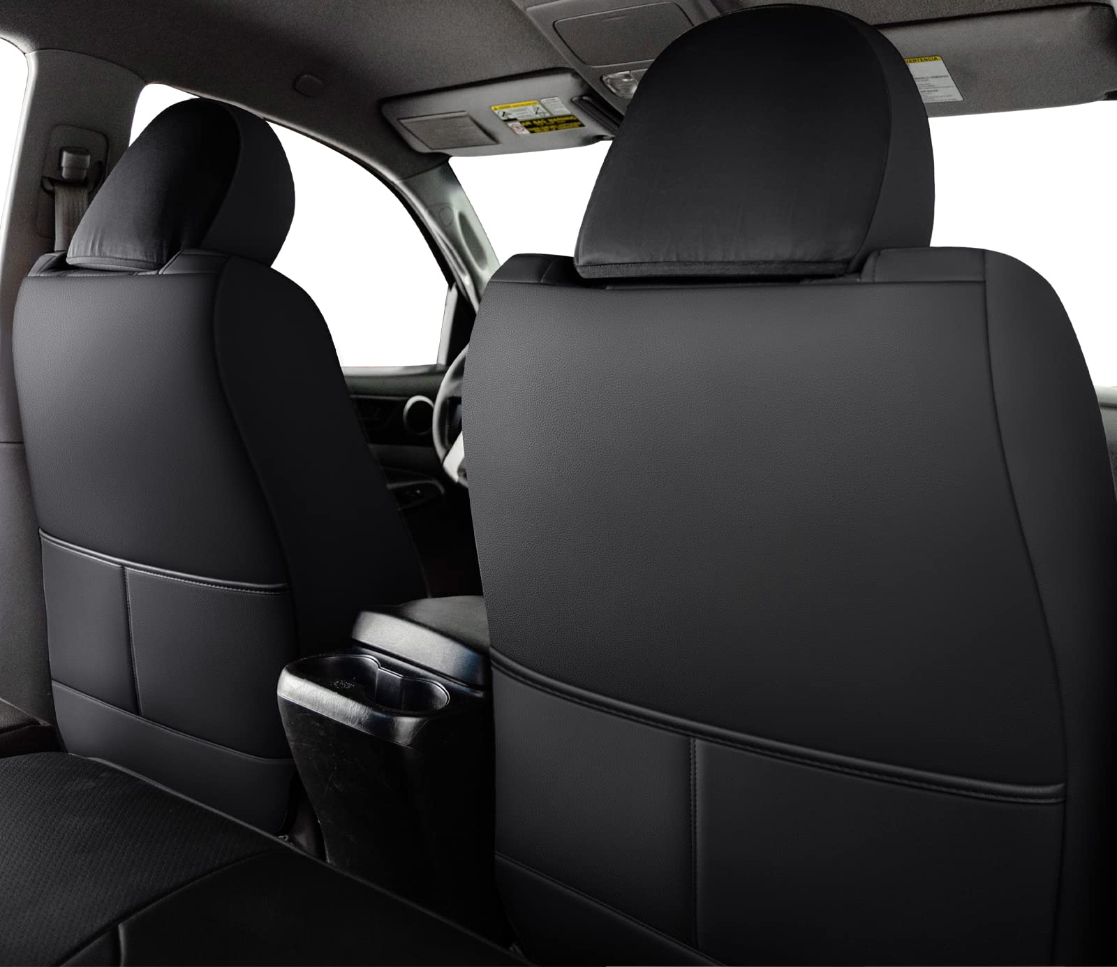 LUCKYMAN CLUB Tacoma Seat Covers for 2005-2015 Crew Cab, Faux Leather, Black & Red