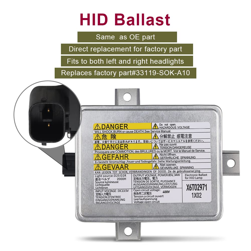 Wmphe Hid Headlight Ballast Compatible With Acura Tl Acura Tsx Honda S2000 Mazda 3 Replacement For X6T02981 W3T10471 X6T02971 33