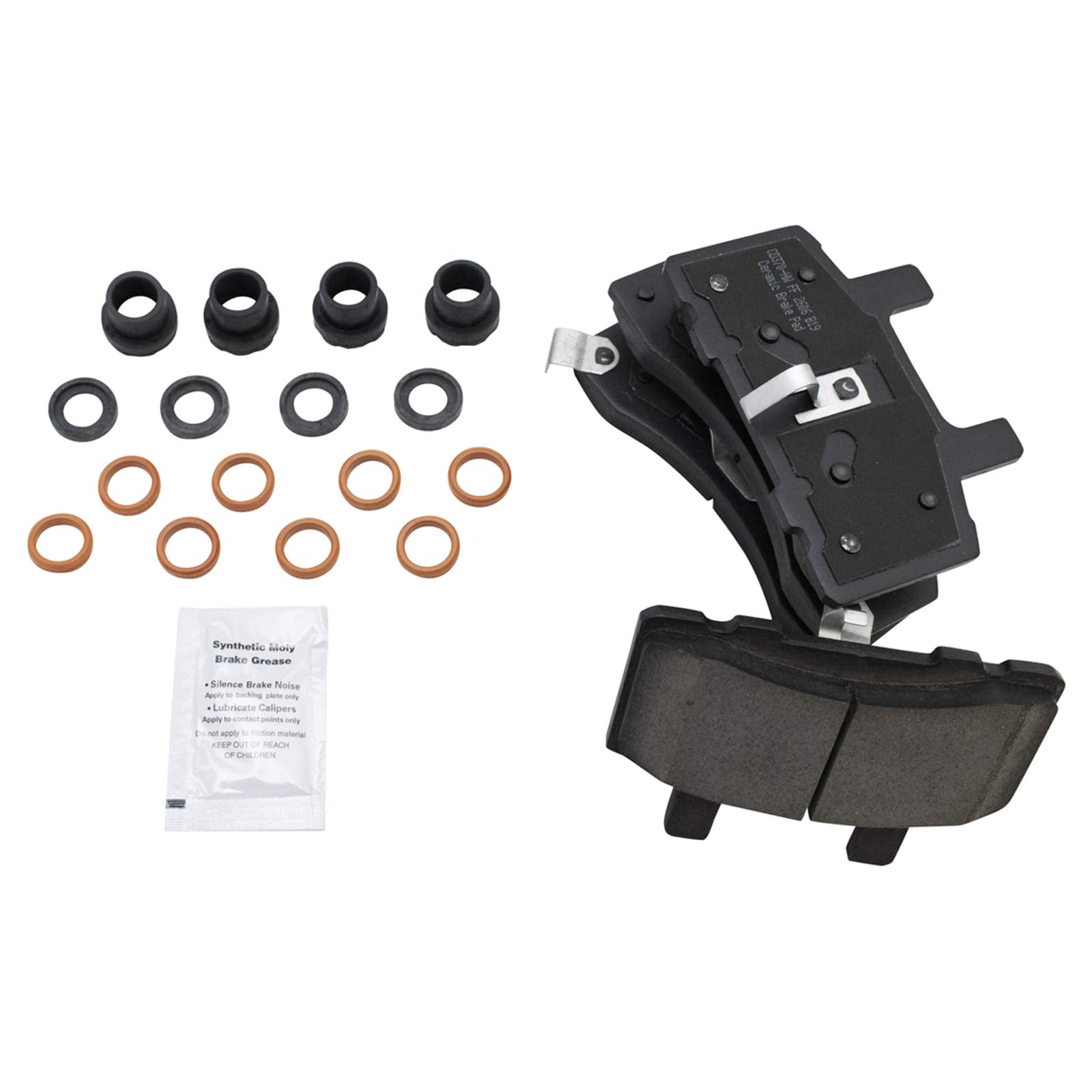 Trq Front Brake Pad & Rotor Kit Brake Pads Brake Rotor Ceramic Compatible With 1995-1999 Chevrolet K1500 Suburban 1989-2000 K250