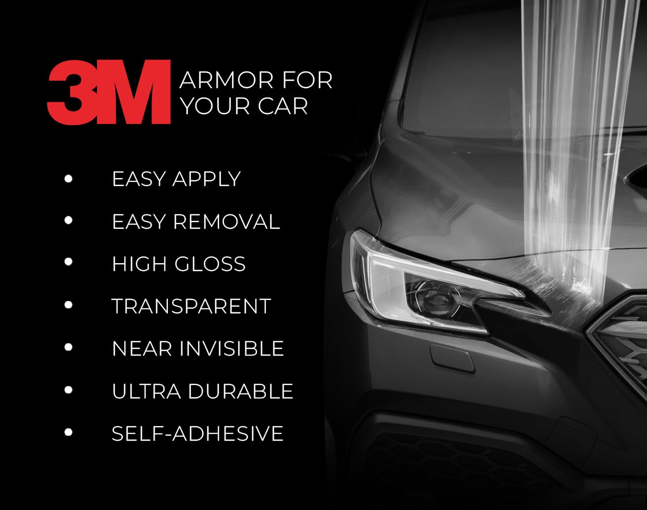 Vvivid 3M Clear Vinyl Paint Protection Film 6 Inch By 120 Inch Roll W/Yellow Detailer Squeegee