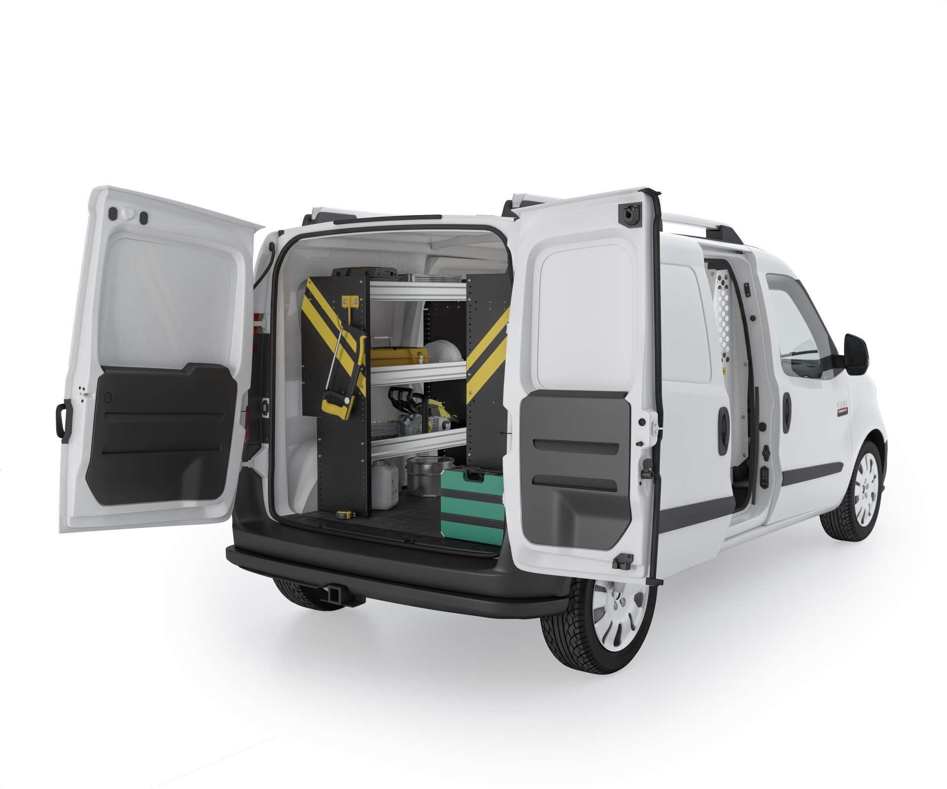 American Truck Equipment Ranger Design Steel Shelving Unit For Low Roof Van, 14' X 44.5' X 96'. Model: N4-Rs96-3