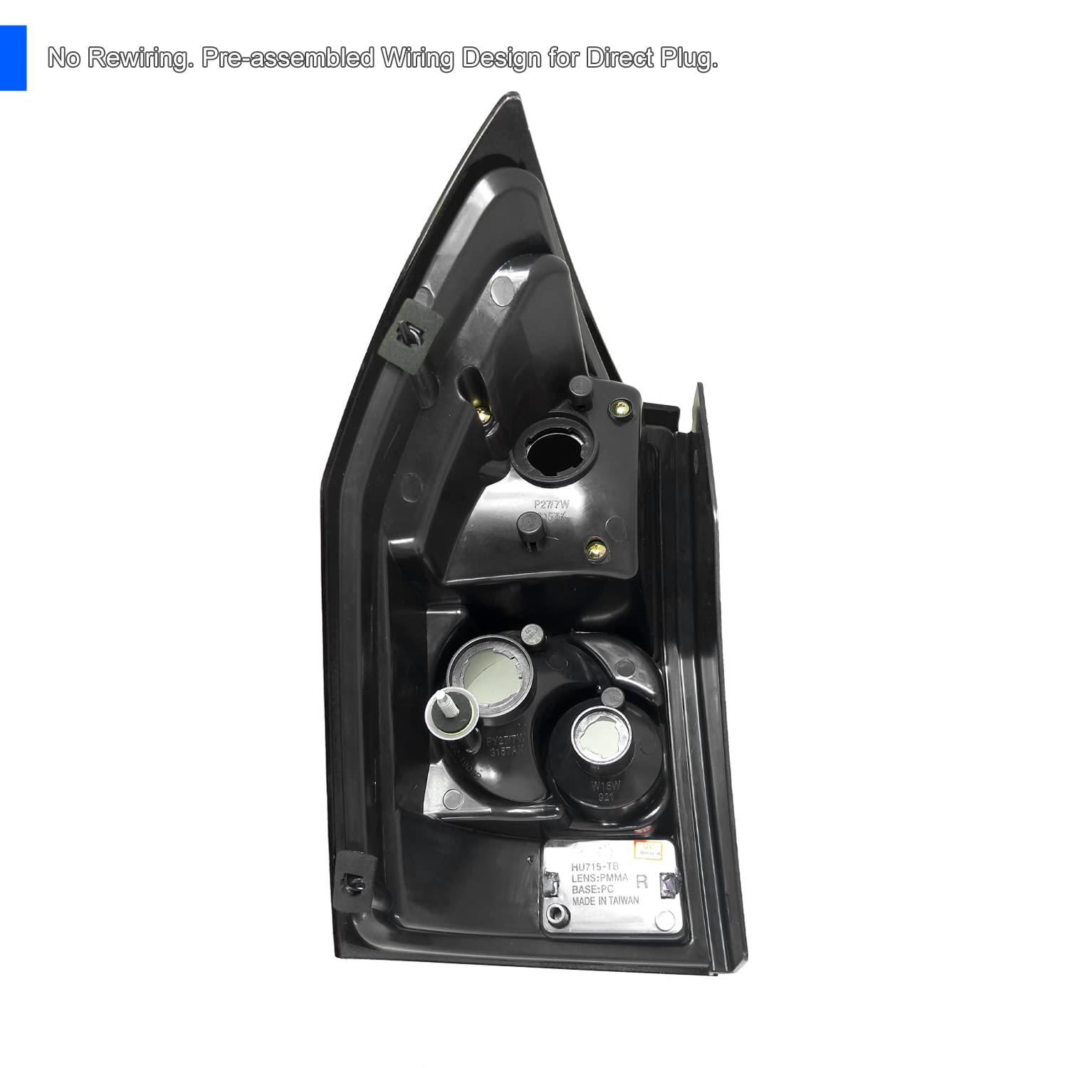 SPEC-D TUNING Black Tail Lights for 2005-2008 Dodge Magnum, Left + Right Pair, Clear Lens, Model LT-MAG05JM-TM