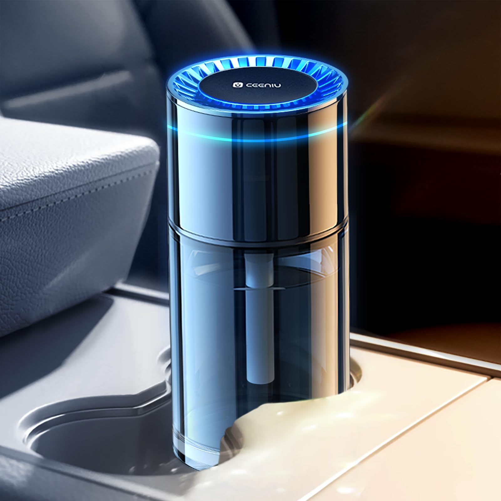 Ceeniu New Smart Car Air Freshener, 135Ml Last 6 Months, Auto On/Off Car Freshener Long Lasting, Multi-Mode Adjustable, Ambiance
