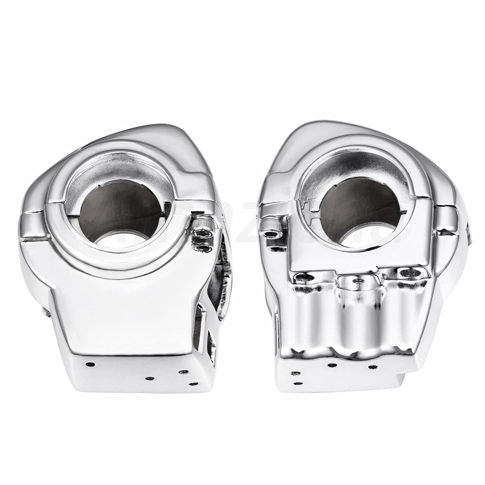 Amazicha Chrome Switch Housing Caps Set for Harley Davidson Electra Glide, Road King, Tri Glide 1996-2013 - Set 03