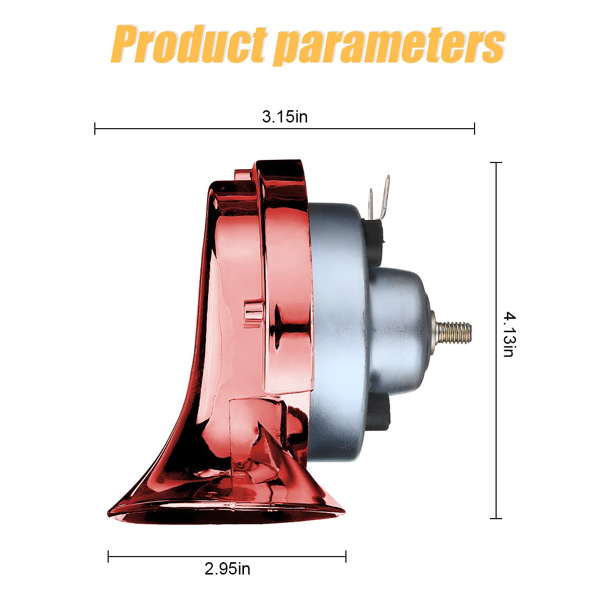 Moly Magnolia Super Loud Train Horn Kit - 12V Waterproof Air Horns, 2PCS, Wine Red, Universal for Motorcycle, Truck, Bike, Boat