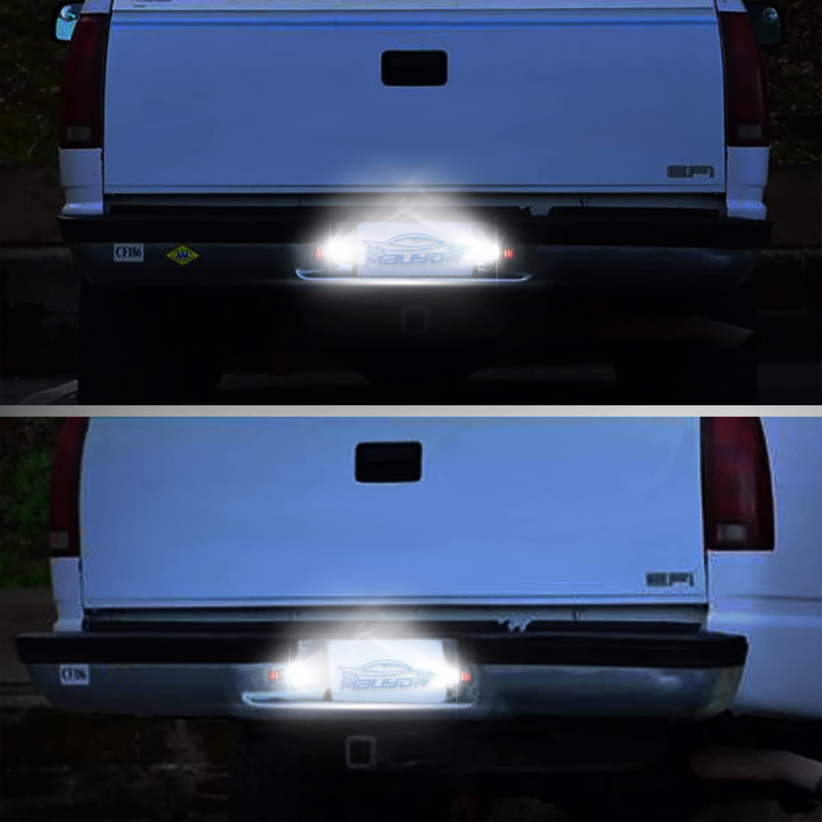 Mbuydiy Led License Plate Light Lamp With Red Oled Neon Tube Compatible With Chevy K1500 C1500 1988-1999, Silverado Sierra 1988-