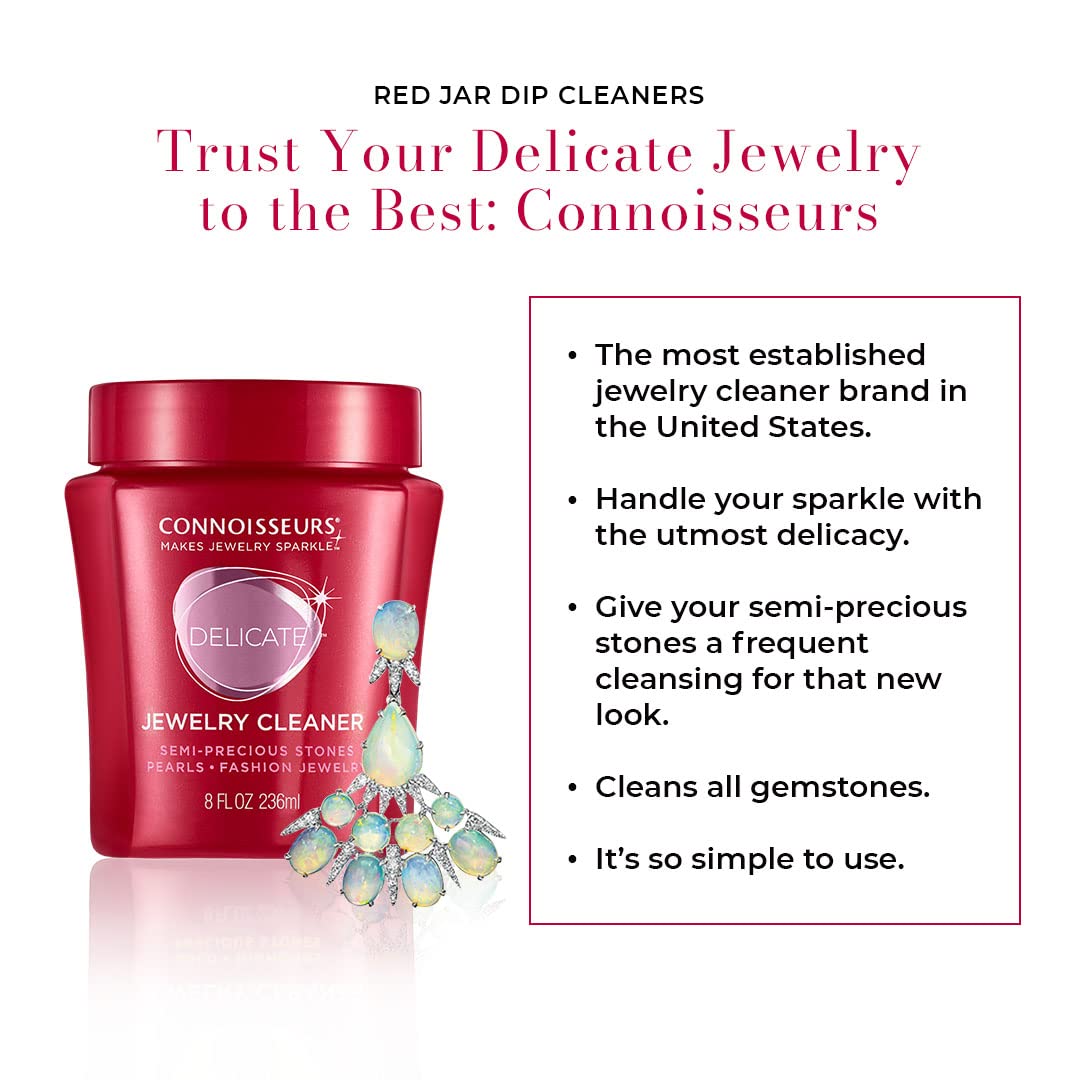 CONNOISSEURS Delicate Jewelry Cleaner, 8 Oz Liquid Solution, Red, Model 1047