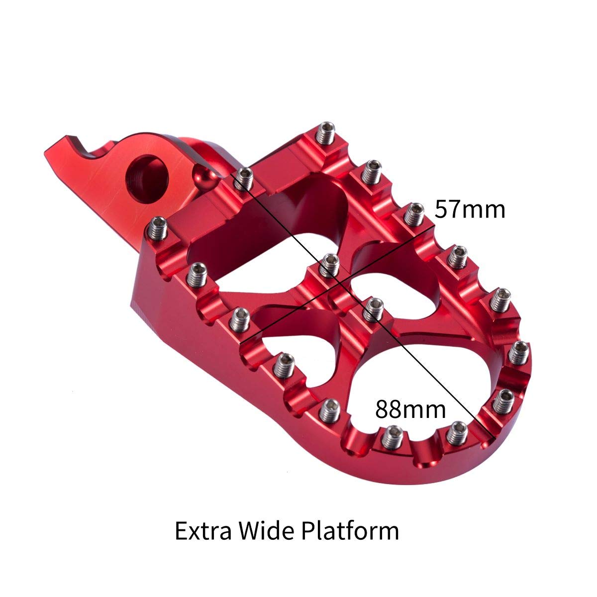 Hopider CNC Wide Foot Pegs MX Compatible with CR125/250 02-07, CRF150R 07-19, CRF250R 04-19, CRF250X 04-19, CRF450R 02-19, CRF45