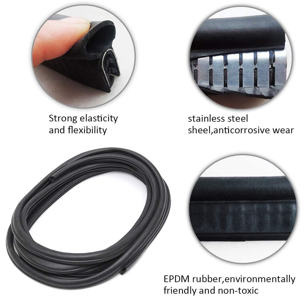Vuaohiy Automotive Weather Stripping Door Seal, 33 Ft Car Door Rubber Seal Strip Trim Seal Gasket With Side Bulb For Cars Trucks