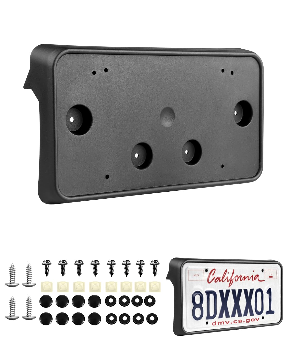 Forccord License Plate Bracket Silverado 1500 2019 2020 2021 2022 Front License Plate Frame Black Car Accessories Replacement 84