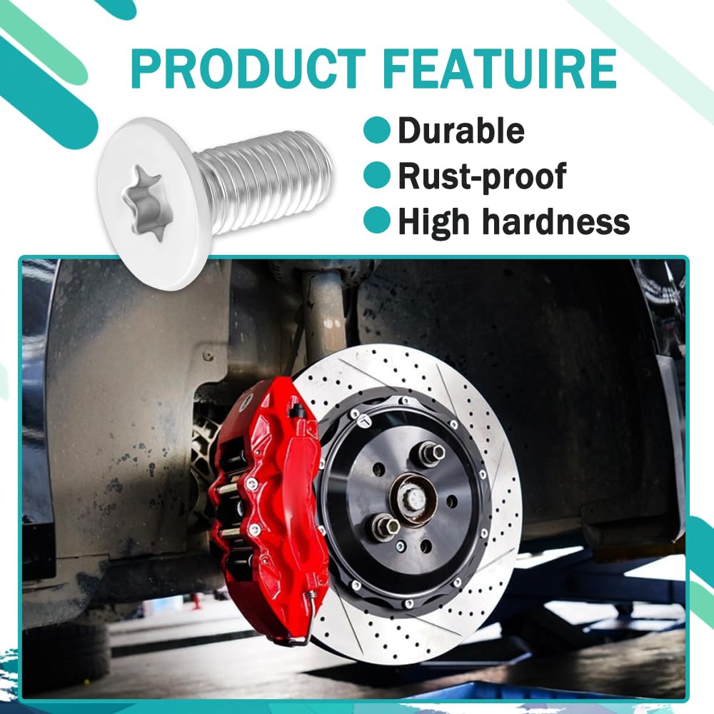 4PCS Brake Rotor Screw, Brake Rotor Bolt, Rotor Screws for Brake Discs, 11609271 Stainless Steel Brake Parts Car Front&Rear Reta