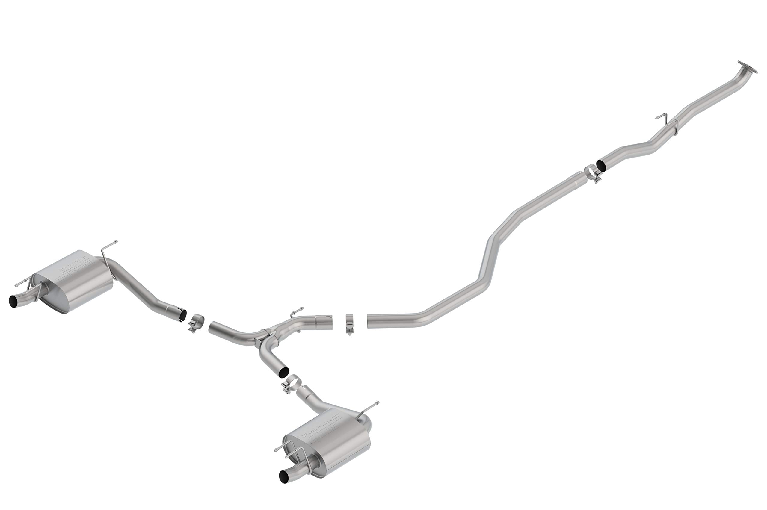 Borla 140786 Cat-Back Performance Exhaust System For 2018-2022 Honda Accord Sport 4 Cyl. T-304 Stainless Steel Dual Split Rear Exit Single 2.25' Exit Each Side Tips Not Included Reuse O.E. Tips