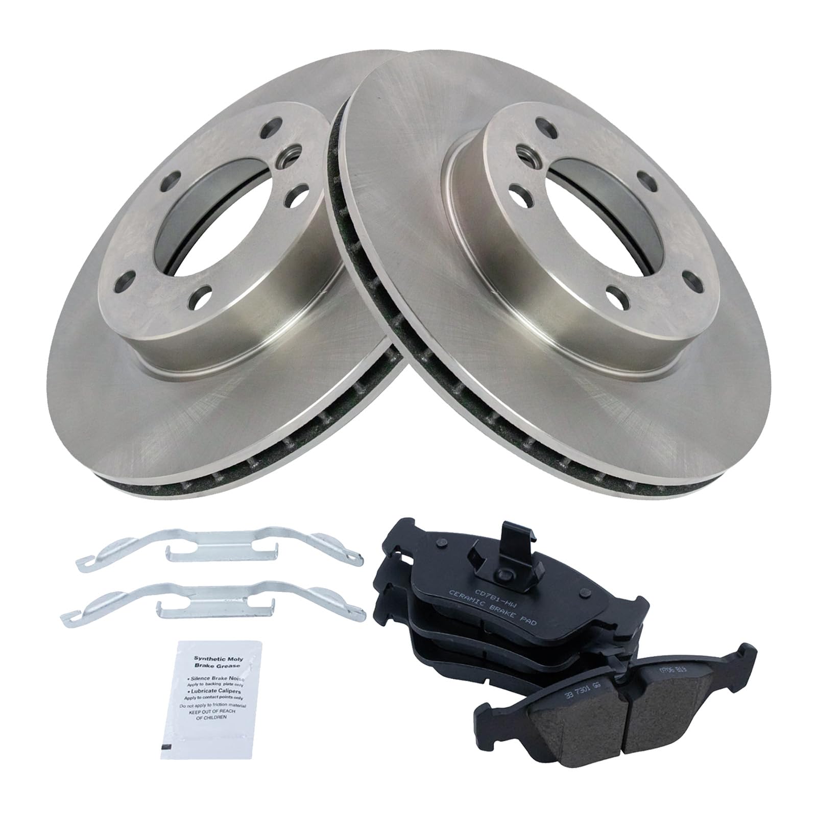 Trq Front Brake Pad & Rotor Kit Compatible With 98-00 Bmw