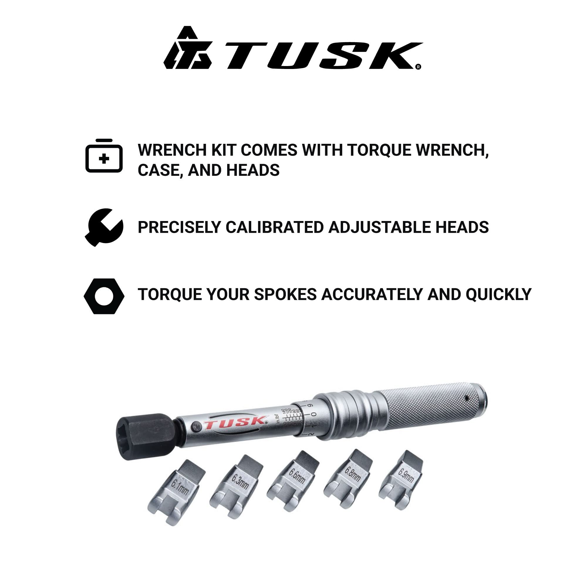 TUSK Spoke Torque Wrench Kit - Metal, Model 1340930002, Precision Tool for Motorcycle Maintenance