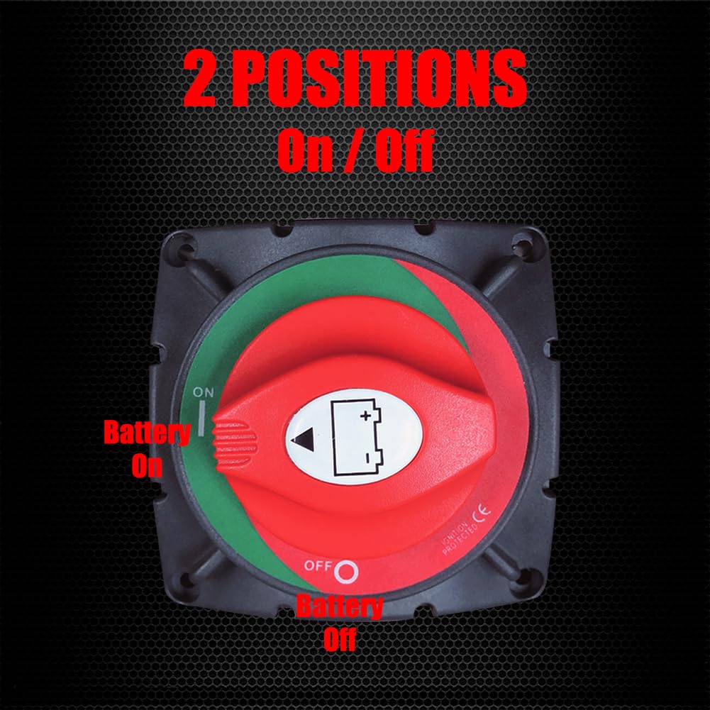 Ampper High Current Battery Switch, 12-48 V Battery Master Cut Disconnect Switch Isolator For Marine Boat, Ship, Yacht, Rv, Truc