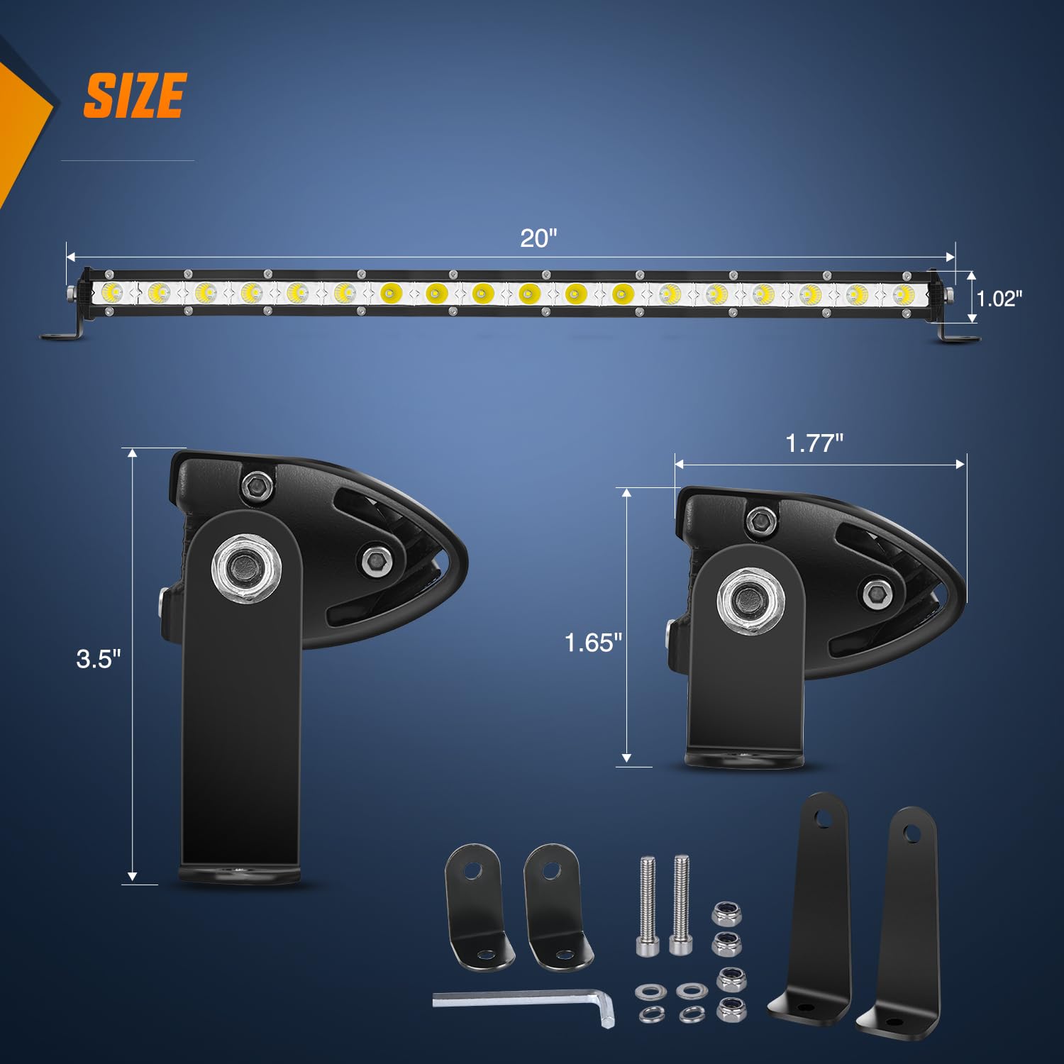 Nilight Single Row Led Light Bar Ultra-Slim Spot Flood Combo Beam Pod 20 Inch 54W Fog Driving Work Roof Bumper Lighting For Offr