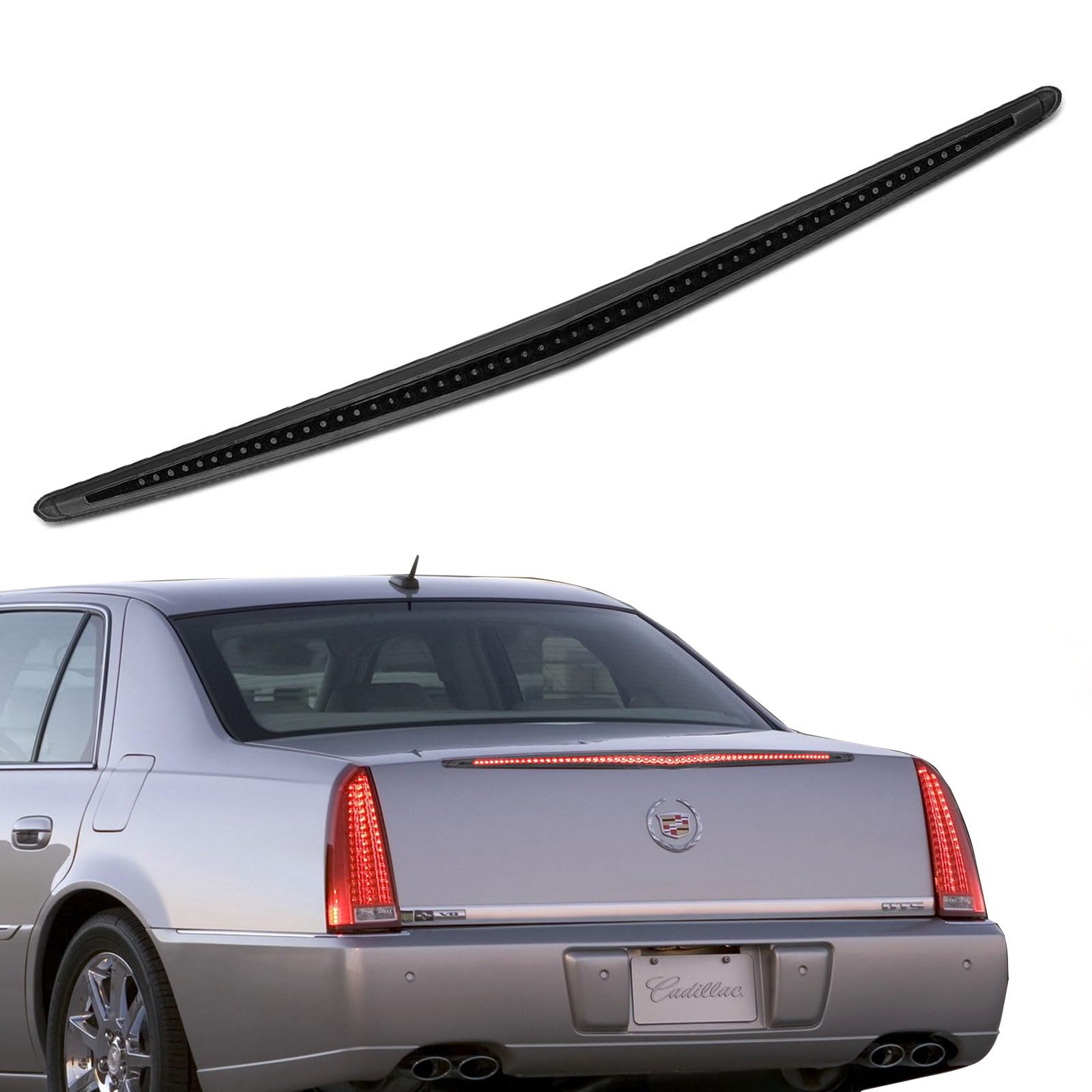 Cxdar Third 3Rd Brake Light Led For 2006-2011 Cadillac Dts, High Mount Rear Brake Lights Assembly For 06-11 Cadillac Dts, Waterp