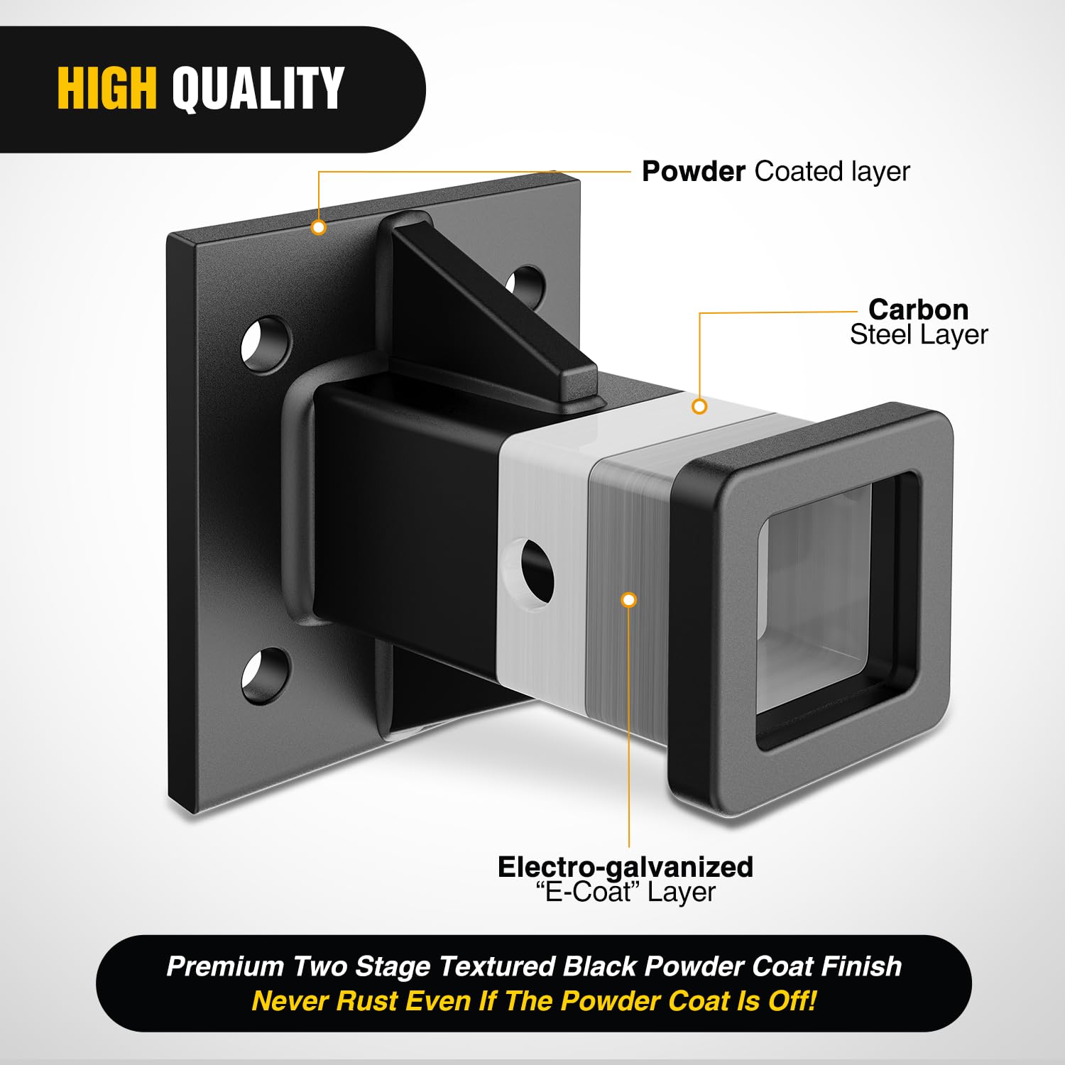 Nilight Bolt-On Receiver Tube Adapter 2 Inch Openning Bumper Trailer Hitch Receiver Universal Towever Hitch Extender Hitch Acces