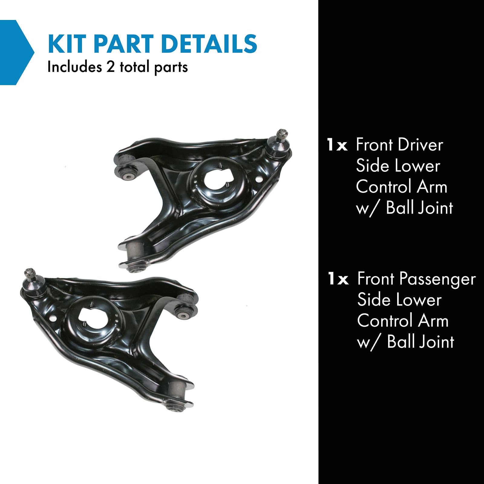 Trq Front Lower Control Arm With Ball Joint Set Compatible With 1999-2002 Ford Expedition 1999-2003 F-150 2004 F-150 Heritage 19